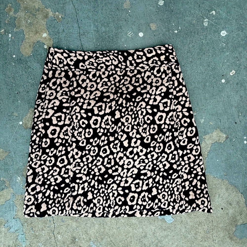 Loft Pink and Brown Leopard print Pencil Skirt